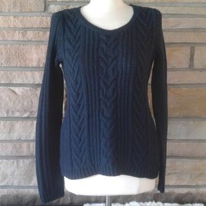 GAP Dark Blue Crewneck Chunky Knit Sweater